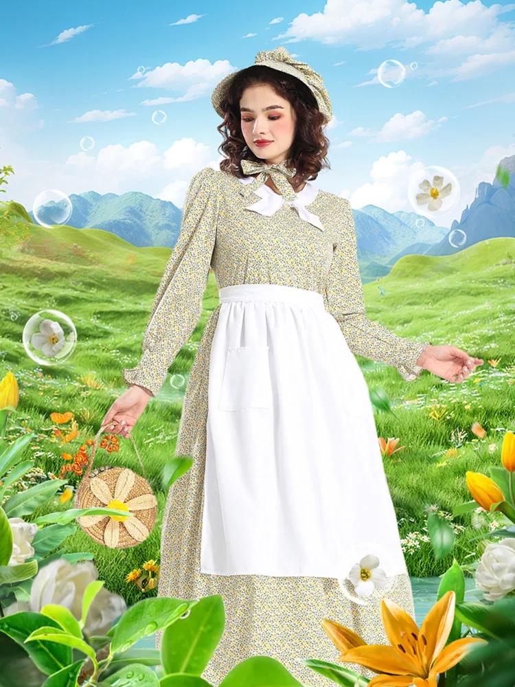 

Взрослый колониальный кантри Sle Dr, средневековый костюм горничной, женская модная сценическая одежда, традиционная китайская этни...