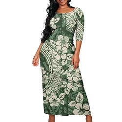 Customize Pattern Maxi Dresses Women Polynesian Tribal Samoan Tapa Print Custom Women Sexy Church Dress Evening dress