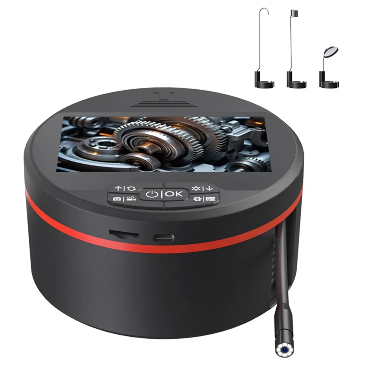 5m Camera 8mm 1080P HD Stowable LCD Borescope with 4.3 Inch Handheld Pipe Sewer Inspection Camera