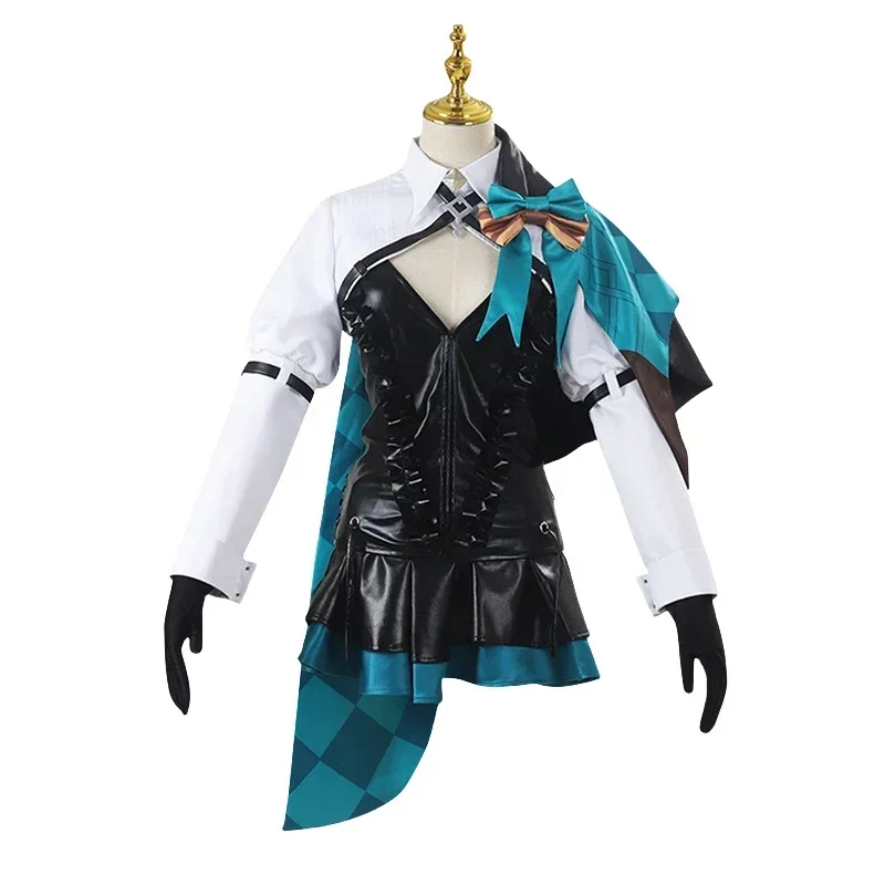 Lynette Cosplay fantasia para homens e mulheres, Game Genshin Impact, roupas de vestido, saias, peruca, cauda, trajes de Halloween