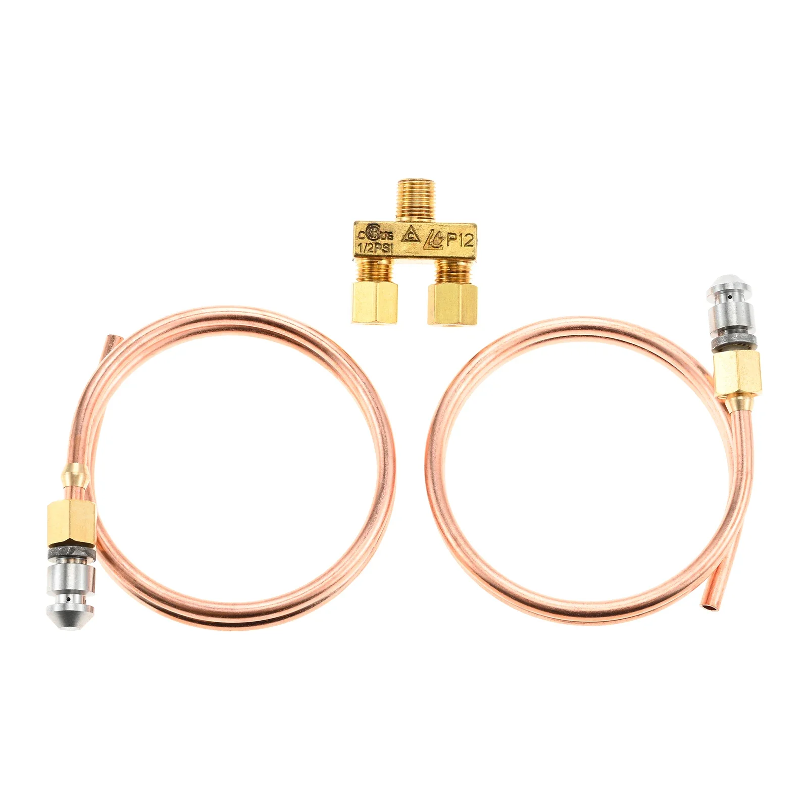 Pilot Tube 3/16" O.D X 20" Copper Pipe Bendable Range Oven Pilot Burner with 2065641 Pilot Valve for Natural/Propane gas Griddle