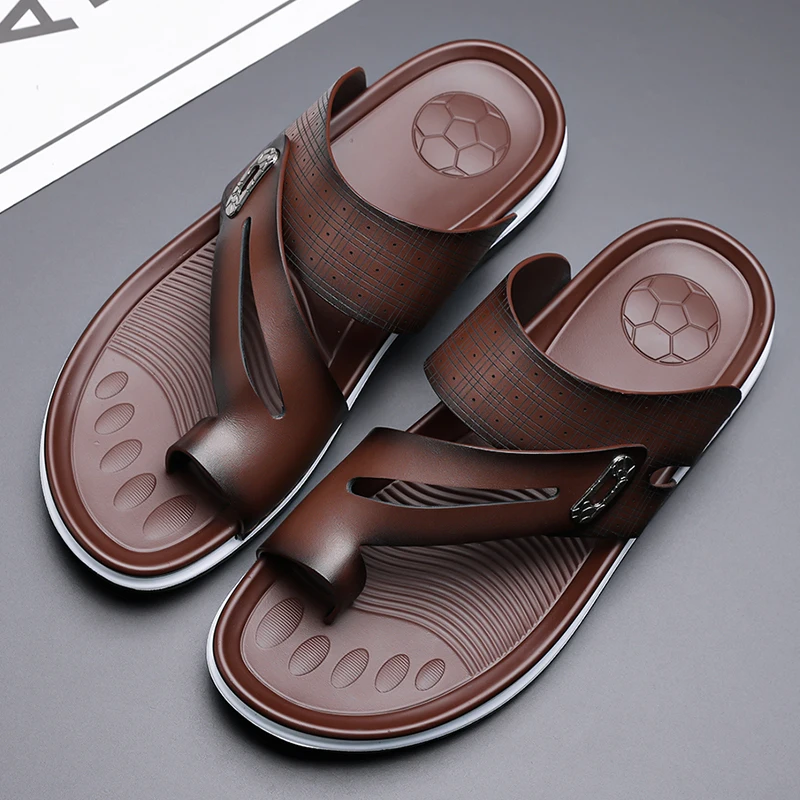 Men's Comfortable Soft Sole Summer Slides, Stylish Breathable Anti-Slip Sandals Suitable for Outdoor, Driving and Beach-5360