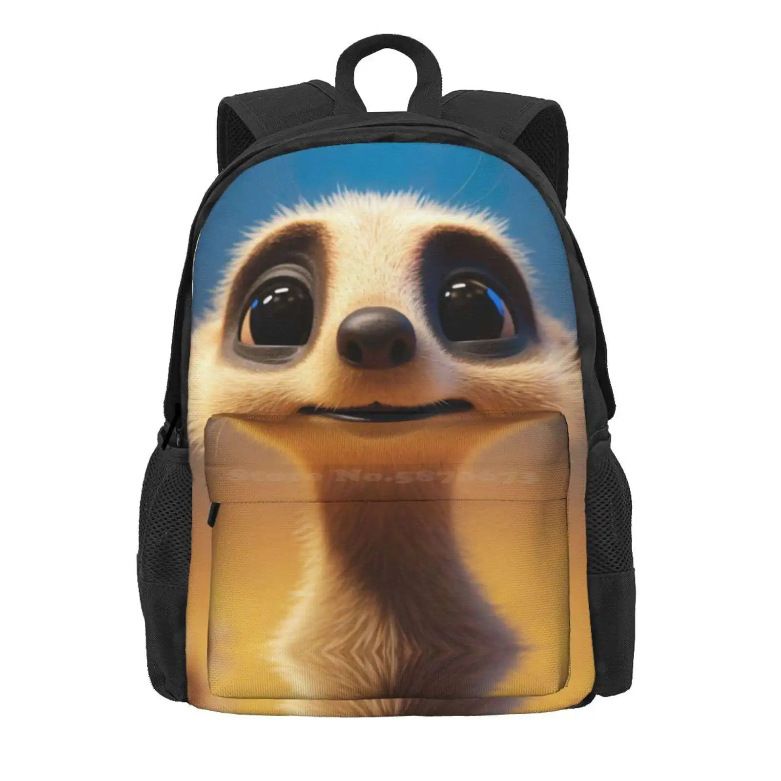 Charming Cartoon Meerkat Illustration - Fun And Quirky Art For Meerkat Admirers Hot Sale Schoolbag Backpack Fashion Bags