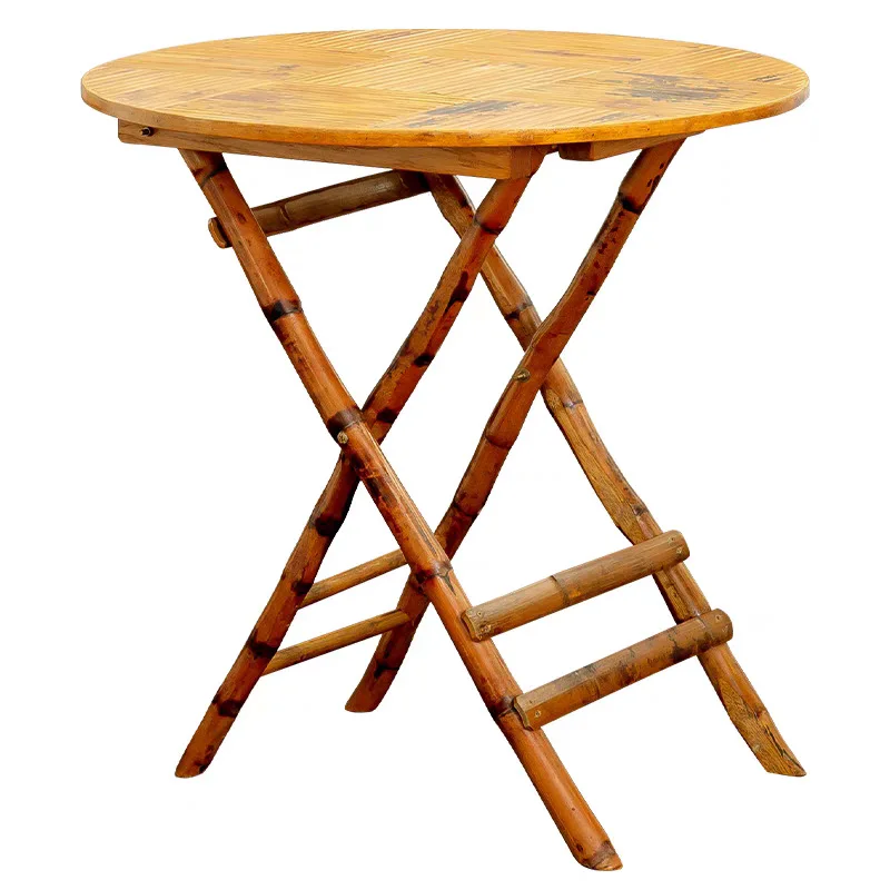 

Portable casual foldable bamboo chair retro bamboo woven rattan table and chair cafe homestay banquet wedding tea house stool