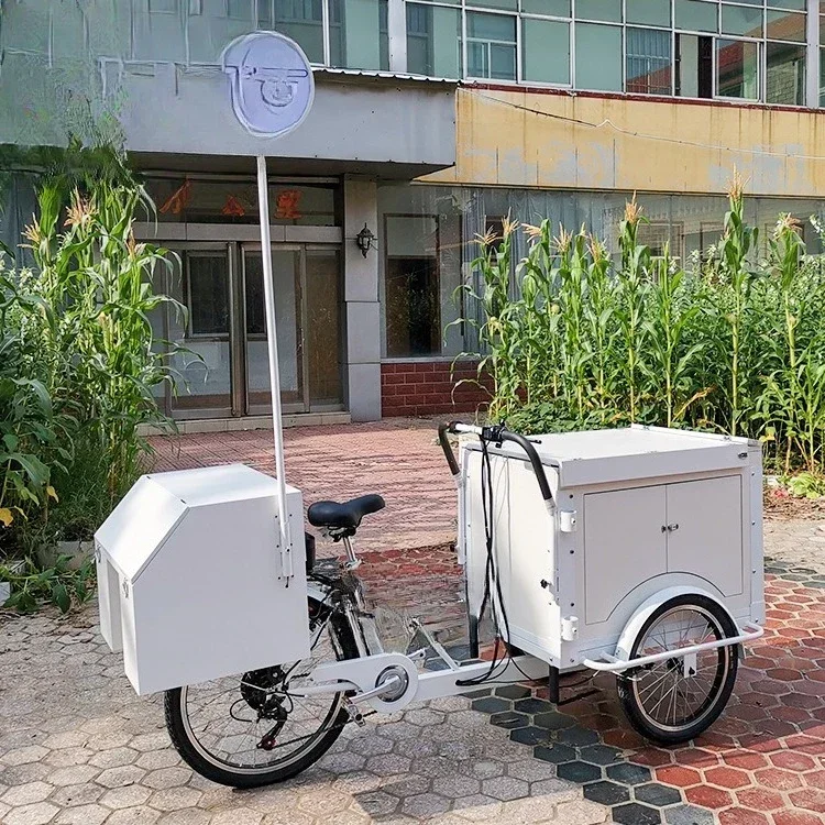 Electric tricycle, mobile snack stand car, folding flap upside down donkey human bicycle