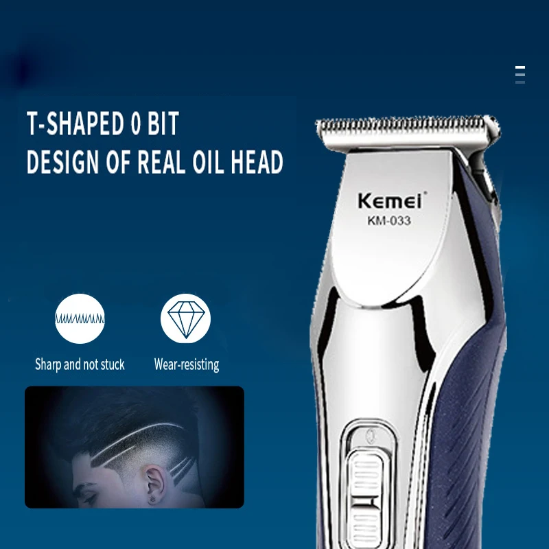 Kemei เครื่องโกนขนเครื่องเล็มหนวดไฟฟ้าสำหรับผู้ชาย, เครื่องตัดผมที่ตัดขนมืออาชีพ KM-033ชาร์จโกนหนวด