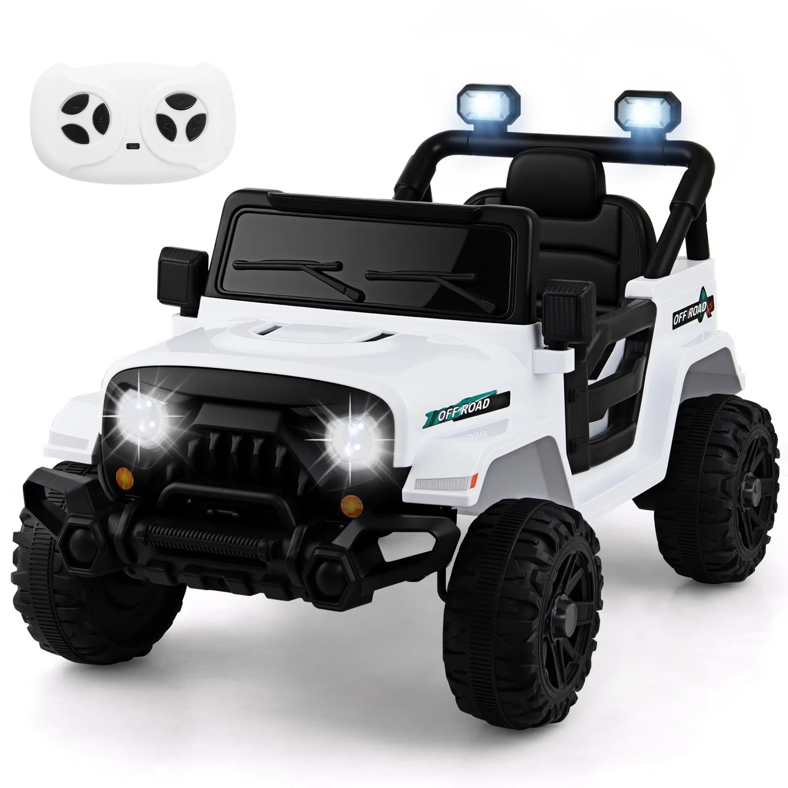 12V elektrische kinderauto met 2.4G afstandsbediening, LED-verlichting, muziek en claxon, auto voor kinderen