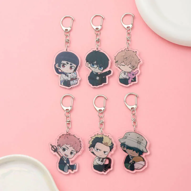 Anime Ao No Blue Exorcist Acrylic keychain accessaries Cartoon funny Bag Pendant cute charm Car Keyring Friends Fans Gifts