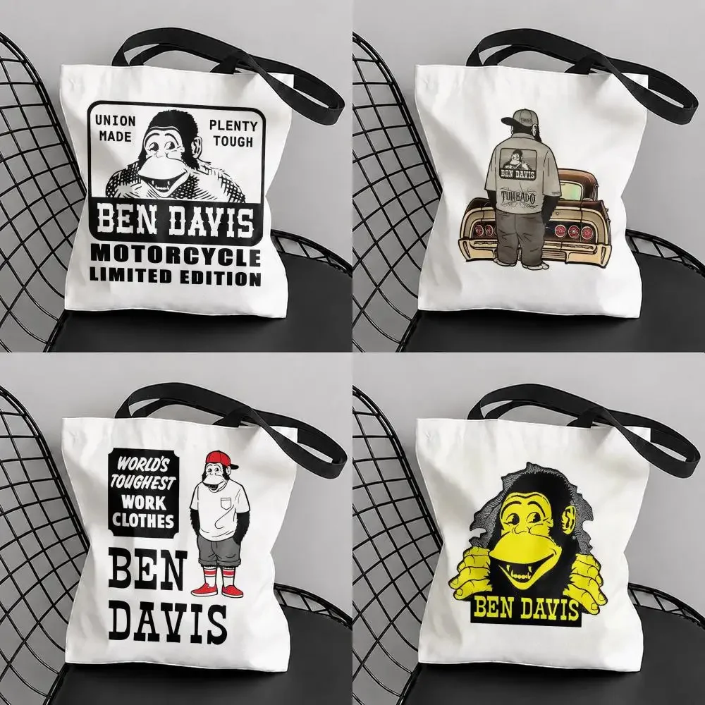 Luxury B-Ben D-Davis Storage Bags Canvas Tote Bag Double-Sided Print Fashion Shoulder Shopping Bag Gift Handbags