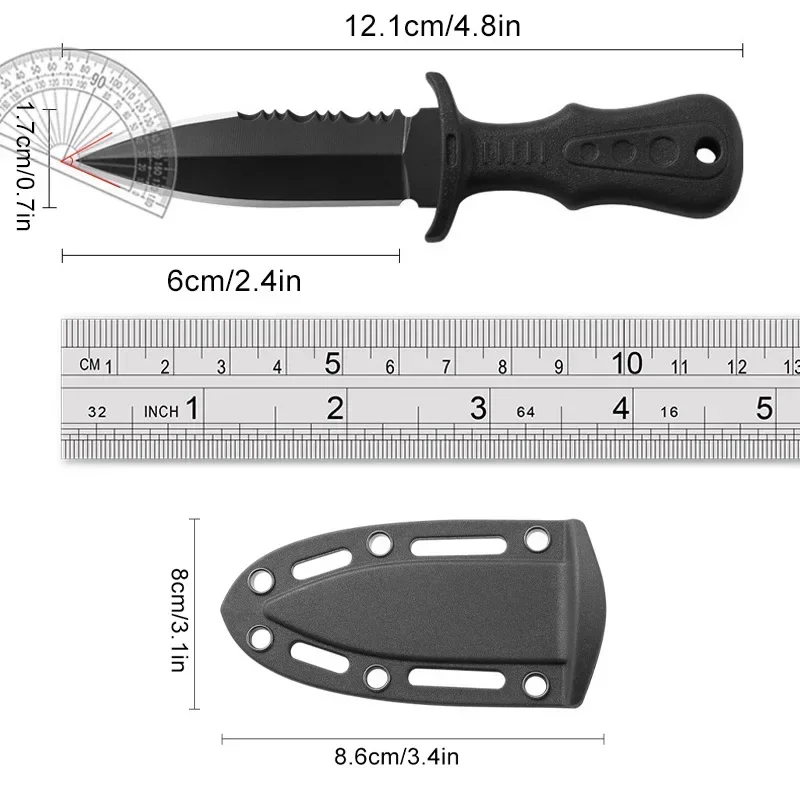 Multifunctional Mini Tactical Neck Knife Keychain with Sheath Portable Small Necklace Key Chain Outdoor Camping Survival Tool