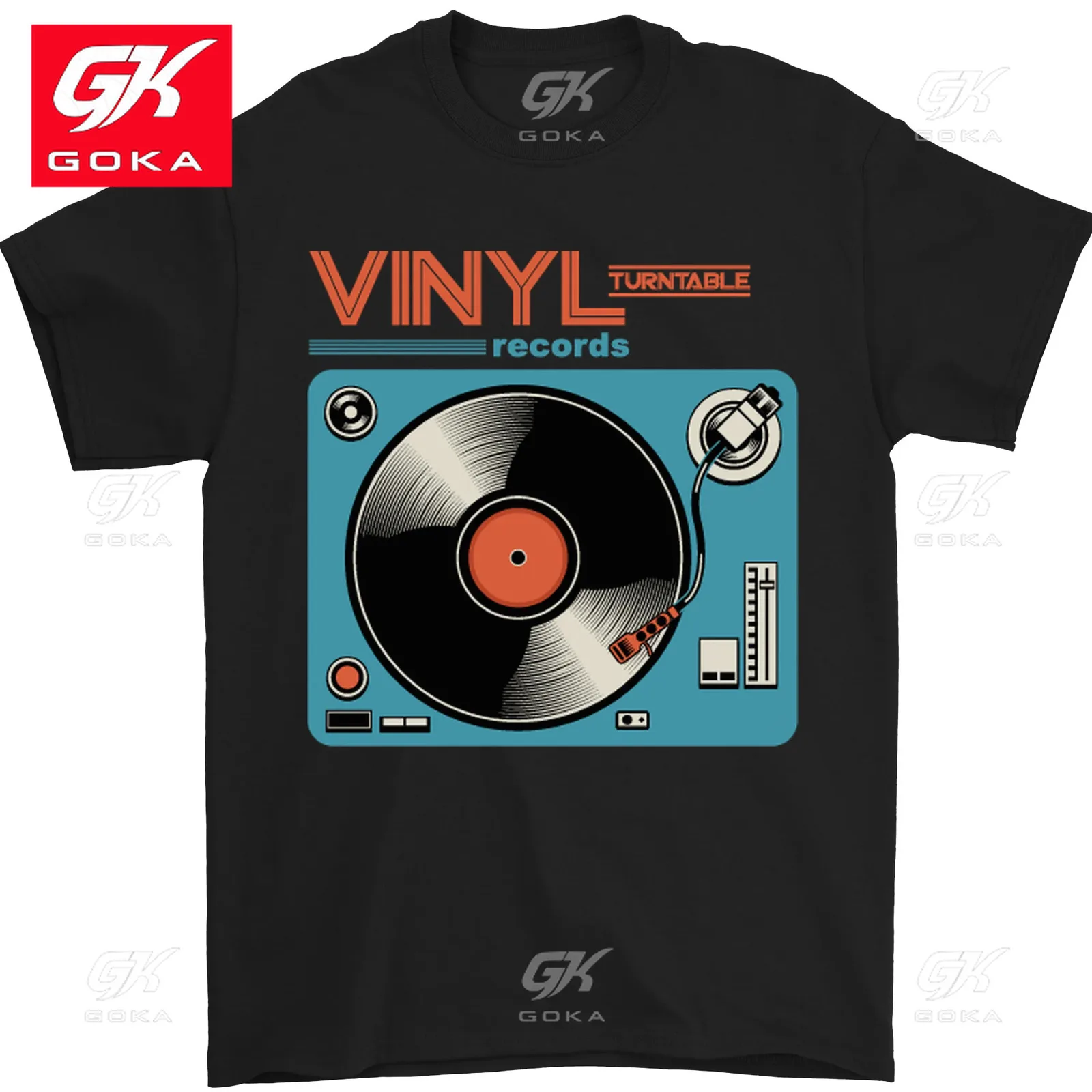 Retro Vinyl Records Turntable DJ Music Mens T-Shirt Cotton Graphic Tees Women Short Sleeve Vintage Tops Printed Classic T Shirts