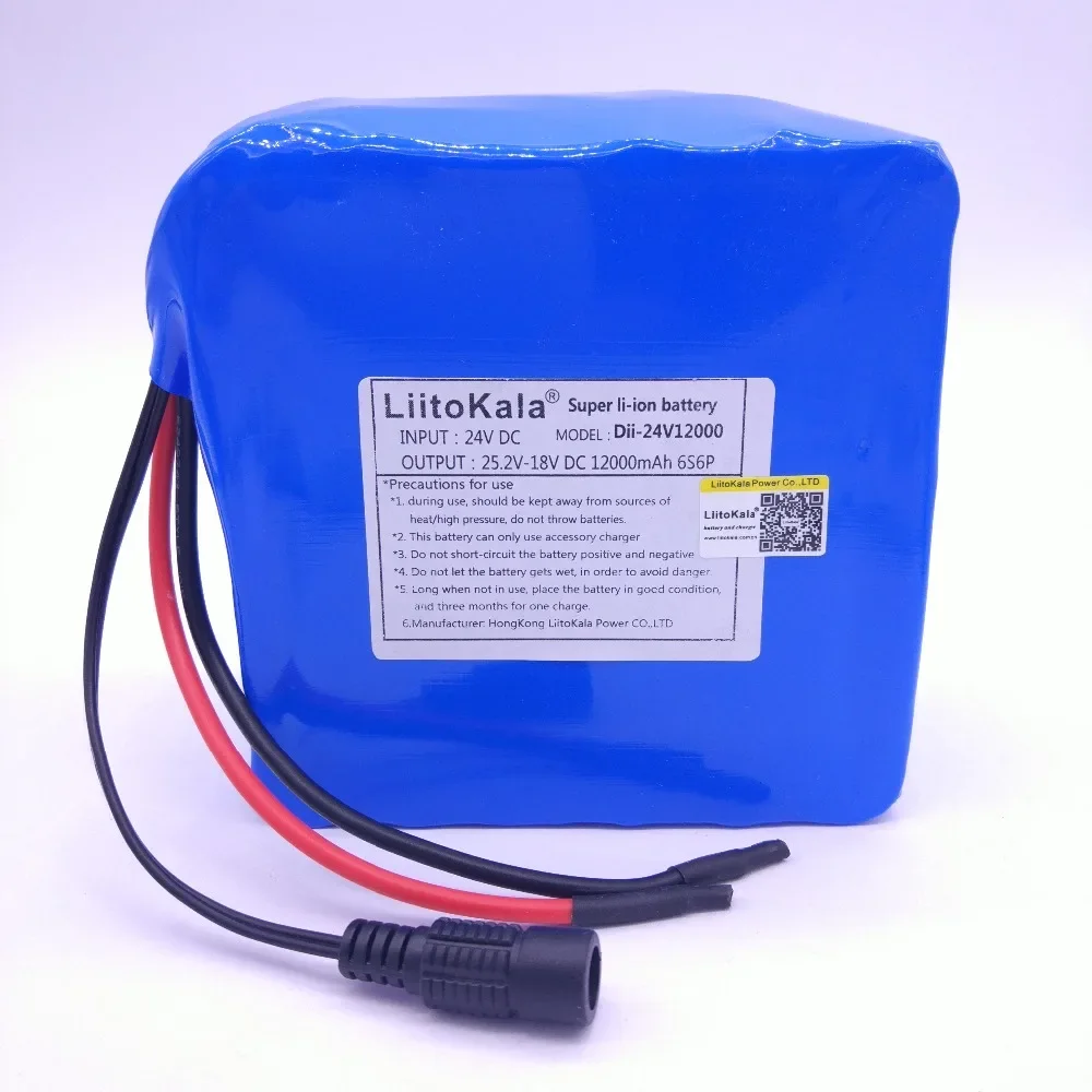 

LiitoKala 24v 12ah 6S6P Lithium Battery Pack 25.2V Li-ion For Bicycle 350w E Bike 250w(no Charger)