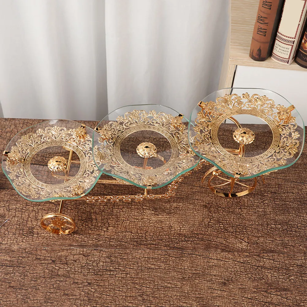 

Premium Three Layer Fruit Tray Glass Dessert Stand for Fruits Snacks Desserts Cakes Pastries Display Storage Stylish Kitchen