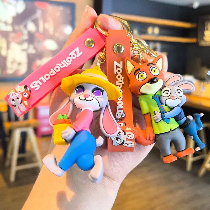 

Cartoon Style Crazy Animal City Keychain Judy Rabbit Cartoon Bag Car Keychain Small Gift Kawaii Cute Personalized Gifts Fashion