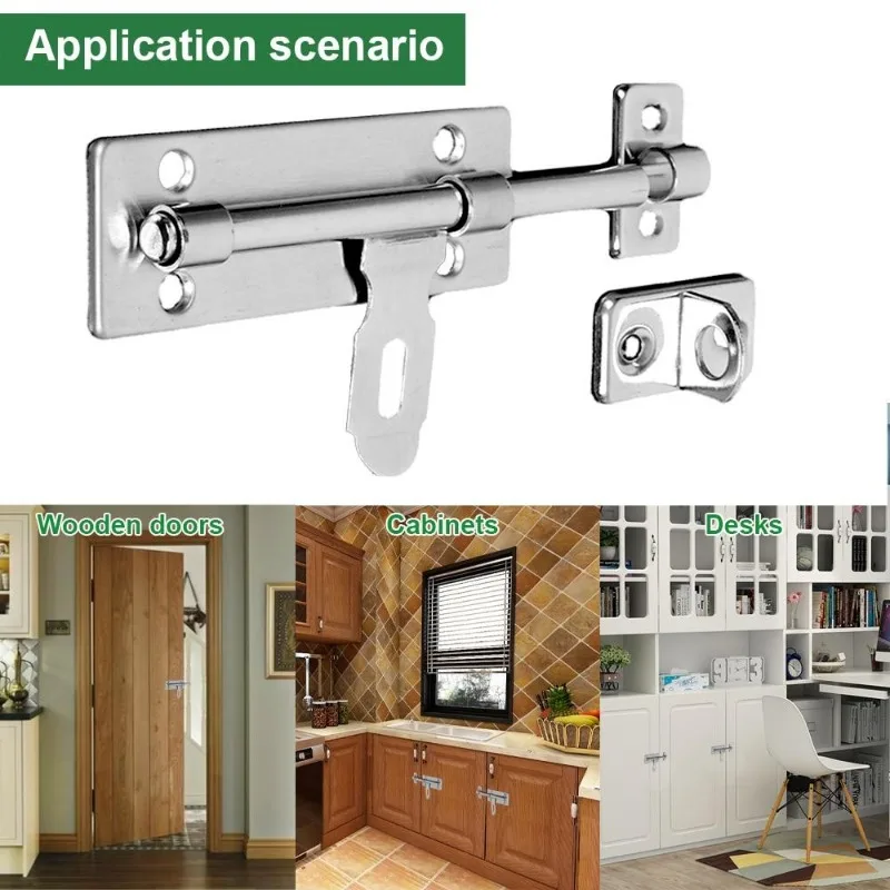 1/2Pcs Stainless Steel Brushed Barrel Bolt Latch 4 Inch Door Window Drawer Cupboard Lock Padlock Clasp Hardware