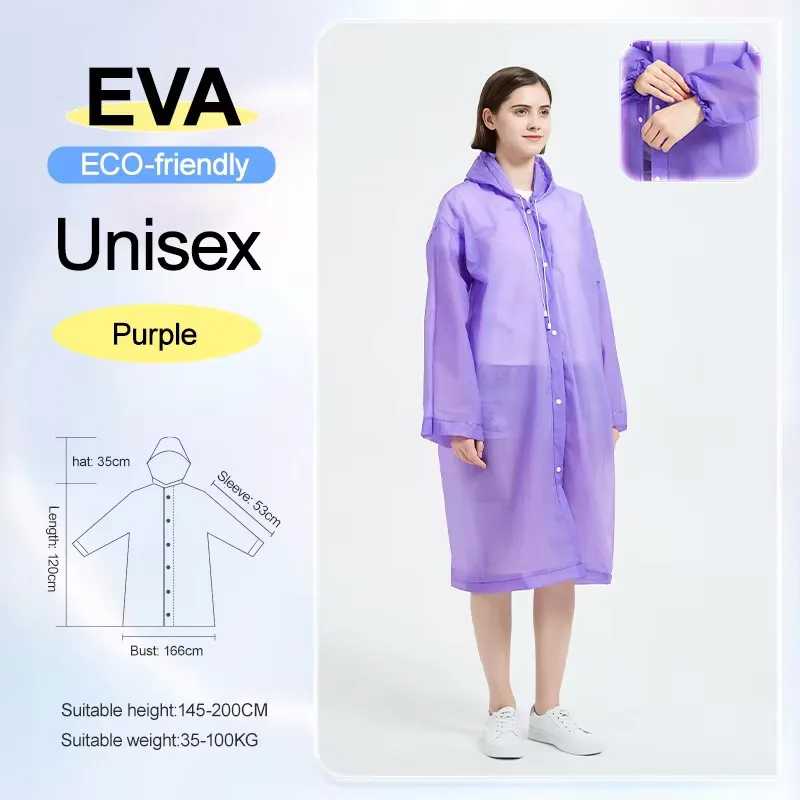 Regenjas Verdikte Transparante Volwassen Heren en Dames EVA Regenjas Niet-wegwerpponcho Drifting Reizen Outdoor Producten