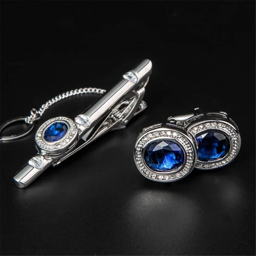 

Роскошный мужской костюм со стразами, рубашка, запонки для галстука, комплект зажимов для галстука, деловое платье, банкетное свадебное платье, запонки, зажим для воротника, комплекты из 3 предметов