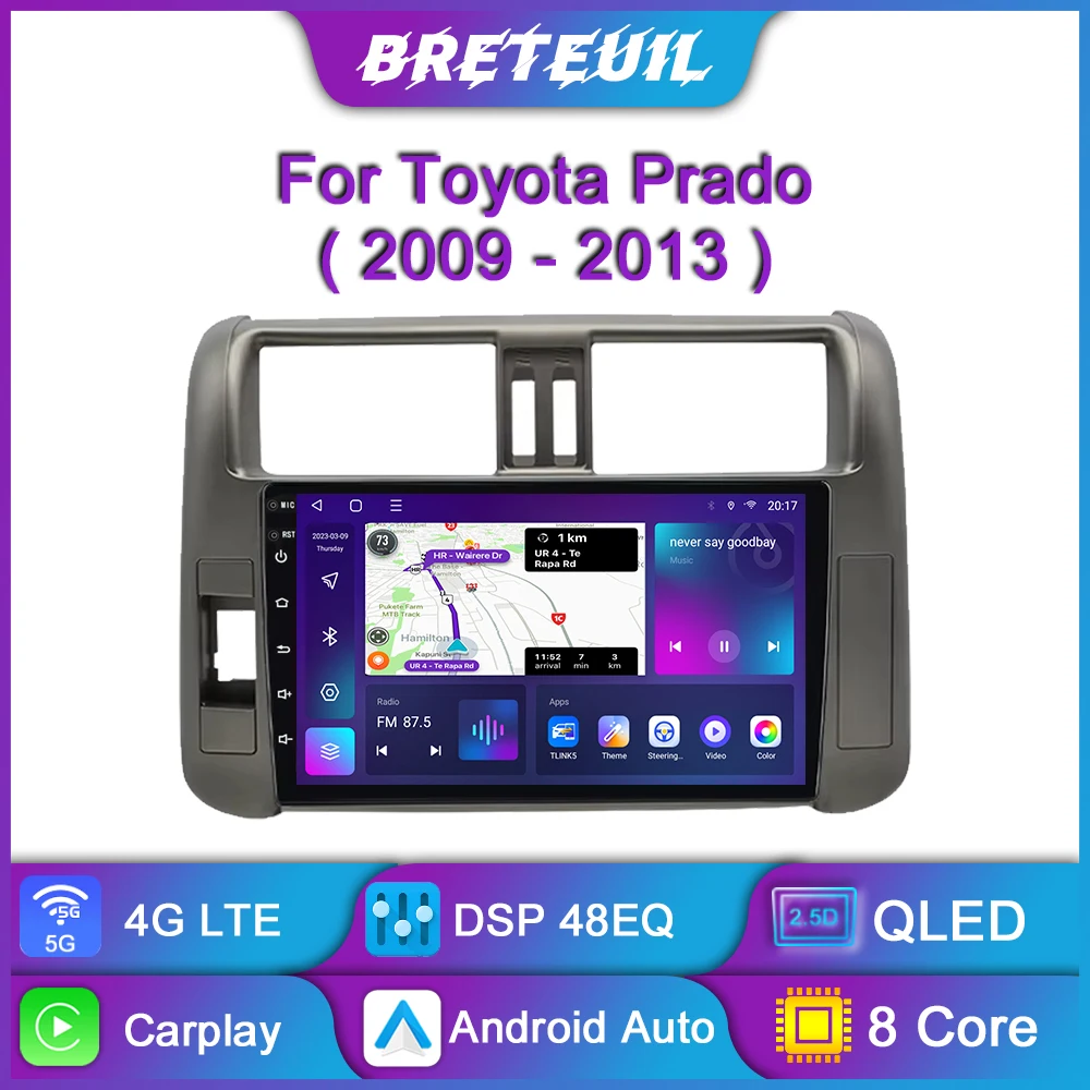 For Toyota Land Cruiser Prado 150 2009-2013 Android Car Radio Multimedia Player Navigation GPS Carplay Touch Screen Auto Stereo