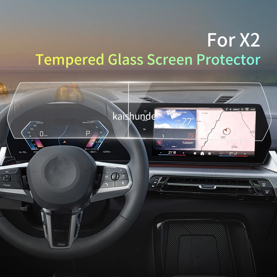 

For BMW X2 2024 Screen Protector Tempered Glass Protective Film Carplay Panel Media Video Car Vehicle Interior Accessories