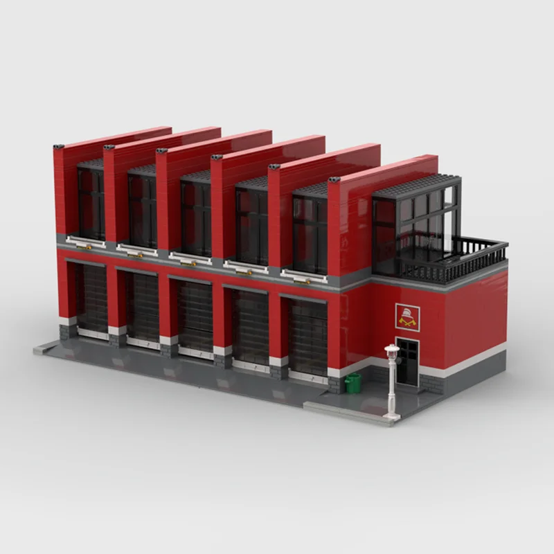 ชุดตัวต่อบล็อกแบบโมเดลสถานีดับเพลิงสมัยใหม่ ของเล่นประกอบเอง เทคโนโลยีบล็อก ของขวัญคริสต์มาส