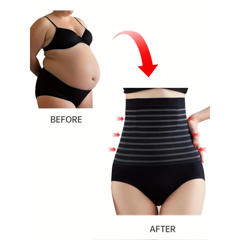 Women's High-Waisted Tummy Control Bodyshaping Corset Pants - Breathable Compression Leg Opening & Waistband