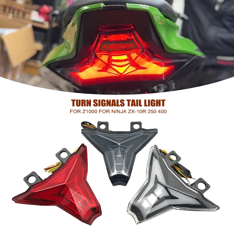 

2023 New LED Turn Signals Integrated Tail Light Rear Brake Taillight For Kawasaki Z1000 ZX-10R ZX-10RR Ninja 250 400 2014-2022