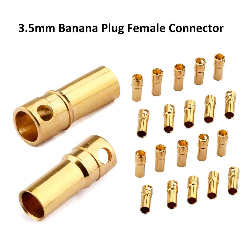 10/20PCS 3.5mm RC Battery Gold-plated Bullet Banana Plug High Quality Male Female Bullet Banana Plug Female Connector