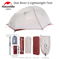 Naturehike Star River Camping Tent 20D Nylon 2 Person 4 Season Tent Waterproof Ultralight Portable Outdoor Hiking Double Tent