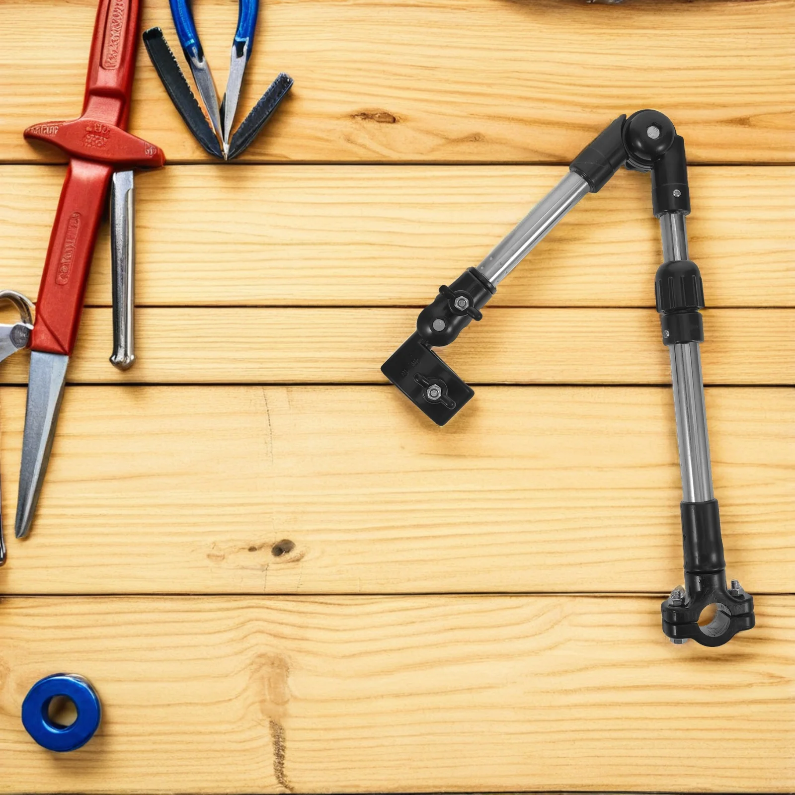 

2Pcs Foldable Adjustable Bike Umbrella Holder Clamp for Stroller Electric Wheelchair Scooter Universal Outdoor Use