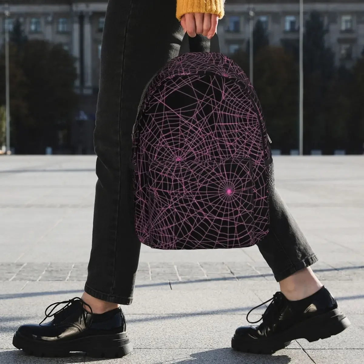 Spider Webs กระเป๋าเป้สะพายหลังวัยรุ่น Bookbag การ์ตูนนักเรียนโรงเรียนกระเป๋าเดินทาง Rucksack กระเป๋าสะพายขนาดใหญ่ความจุ