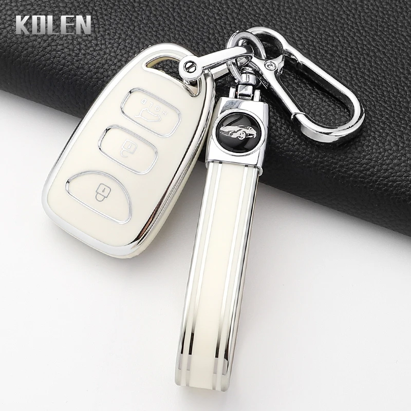 موضة حافظة مفاتيح السيارة من البولي يوريثان غطاء لشركة هيونداي كيا توسكون إلنترا ريو سبورتاج روندو أكسنت المحمية قذيفة المفاتيح فوب اكسسوارات