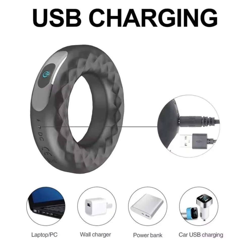 حلقات سيليكون هزازة للقضيب للرجال ، حلقات كوكرينغ هزازة ، تأخير القذف ، ألعاب جنسية للبالغين ، اهتزاز القضيب ، محسن المدرب ، حلقة دائرية ، 10 سرعة