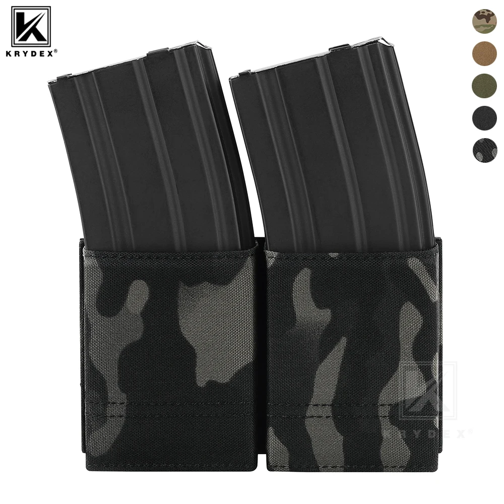 

KRYDEX Tactical Open Top Double Magazine Pouch 556 Double Mag Pouch MOLLE Carrier Holder For M4 M16 Hunting Accessories
