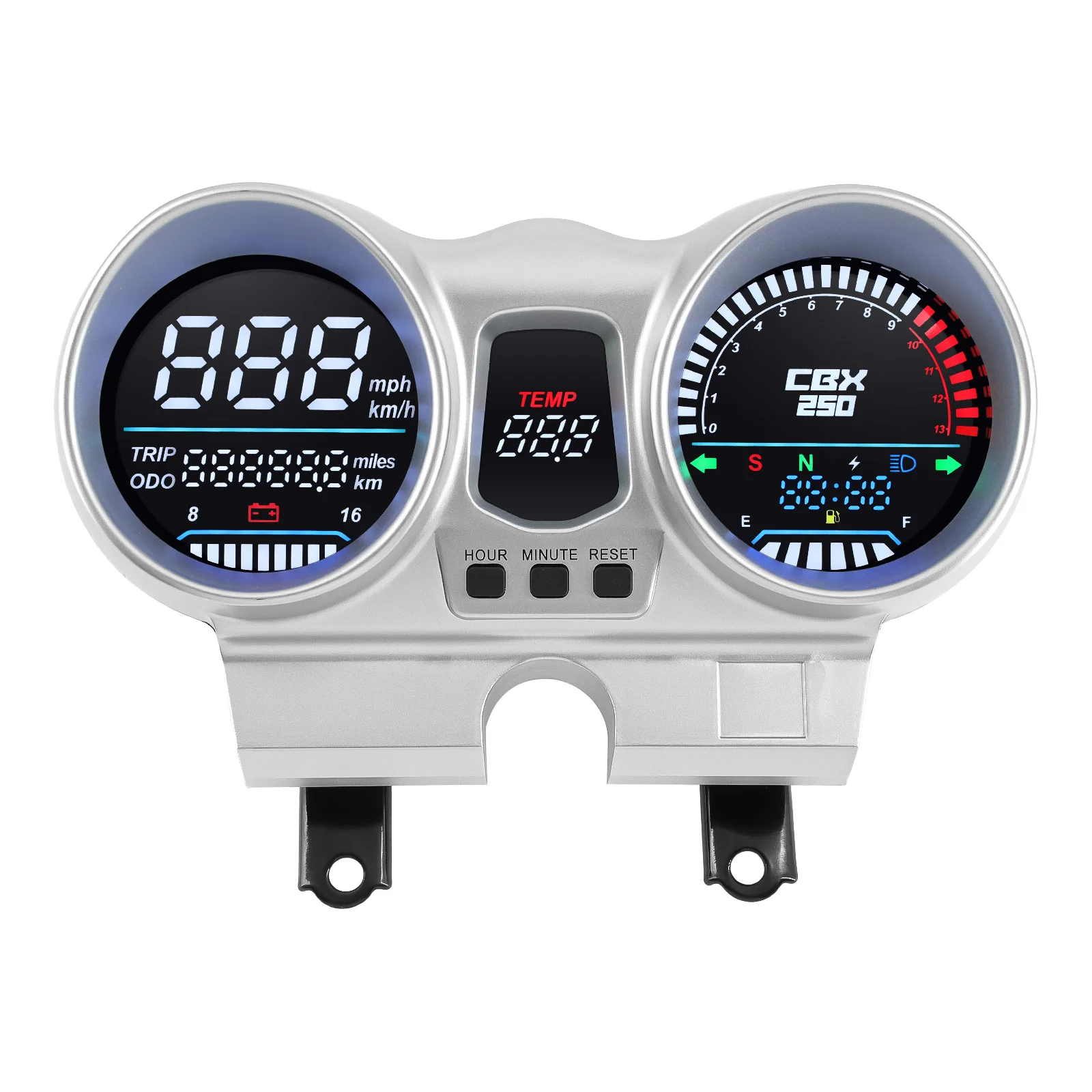 12V Motorcycle Speedometer Universal LCD Dashboard Tachometer Tacho For Honda CBX250 CBF250 Twister 2001-2008 image 3