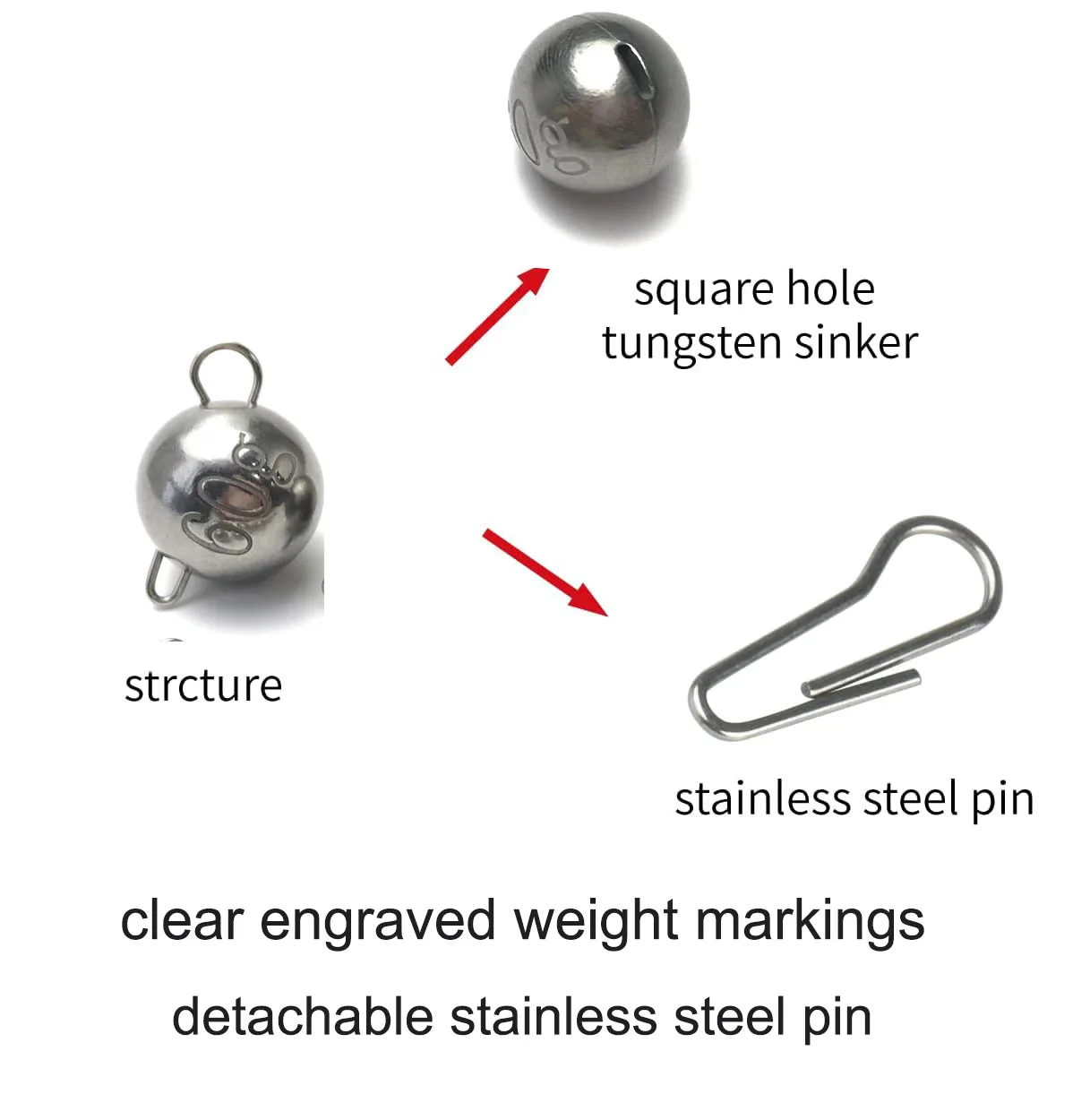 Pesas Cheburashka de tungsteno para lubina sólidas sinterizadas lisas - imagen 3