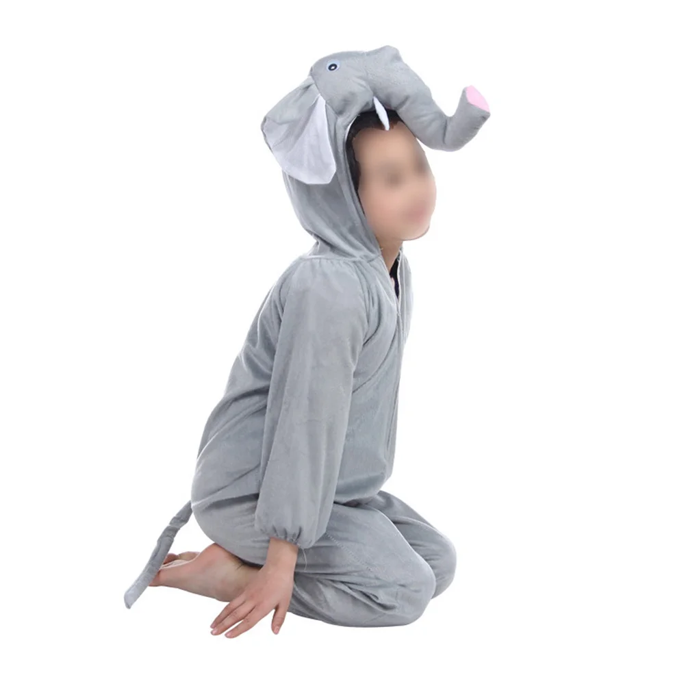 Children Elephant Costume Animal Game Suit For Kids Halloween Cosplay Performance 90-105Cm Loose Comfortable Easy