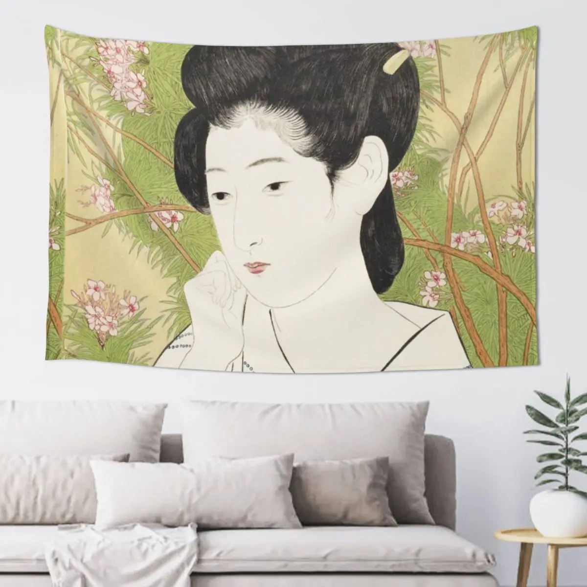 

HD Woman at a Hot Spring Hotel, by Hashiguchi Goyo (number 3 of 7) HIGH DEFINITION Tapestry Decoration Bedroom Tapestry