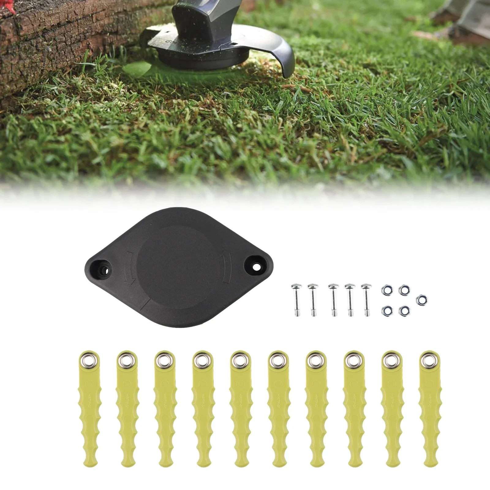 1 Set For-Ryobi Trimming Head With Plastic Blade RAC155 Plastic Spare Blade For 18V Cordless Lawn Trimmer With Auto Feed