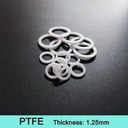 PTFE Gasket Flat Washer Thickness 1.25mm ID 3mm~150mm Resistant to High&Low Temperature Corrosion Anti-aging For Flange ID*OD*CS