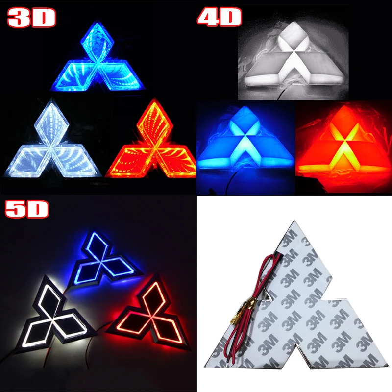 

3D 4D 5D Автомобильная передняя и задняя светодиодная эмблема, наклейка на свет для Mitsubishi Lancer 9 ASX L200 Colt Pajero Outlander Eclipse EVO Galant