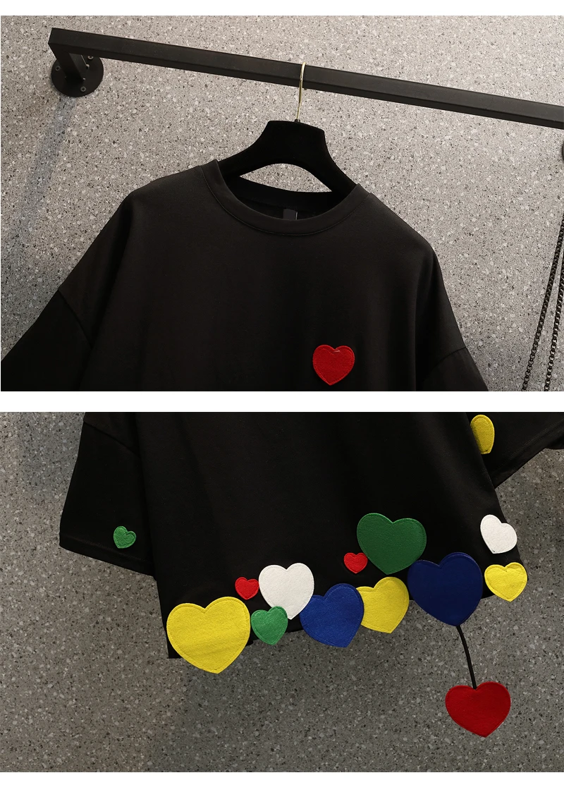 2022 New Women T-shirts Casual Harajuku Love Patchwork Tops Tee Summer Female T shirt Short Sleeve T shirt For Women Clothing