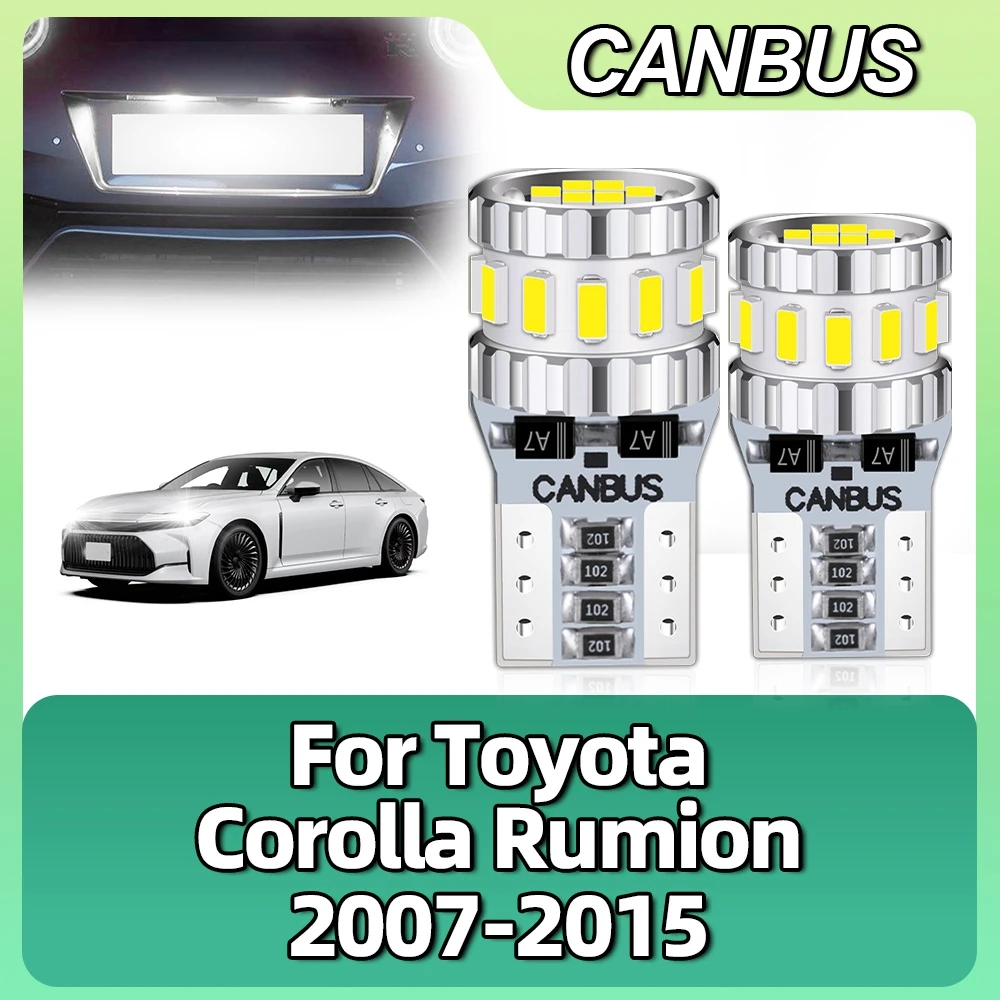 T10 LED Bulb Side Marker Canbus W5W 194 Car Parking License Plate Lights For Toyota Corolla Rumion 2007 2008 2009 2010 2011-2015