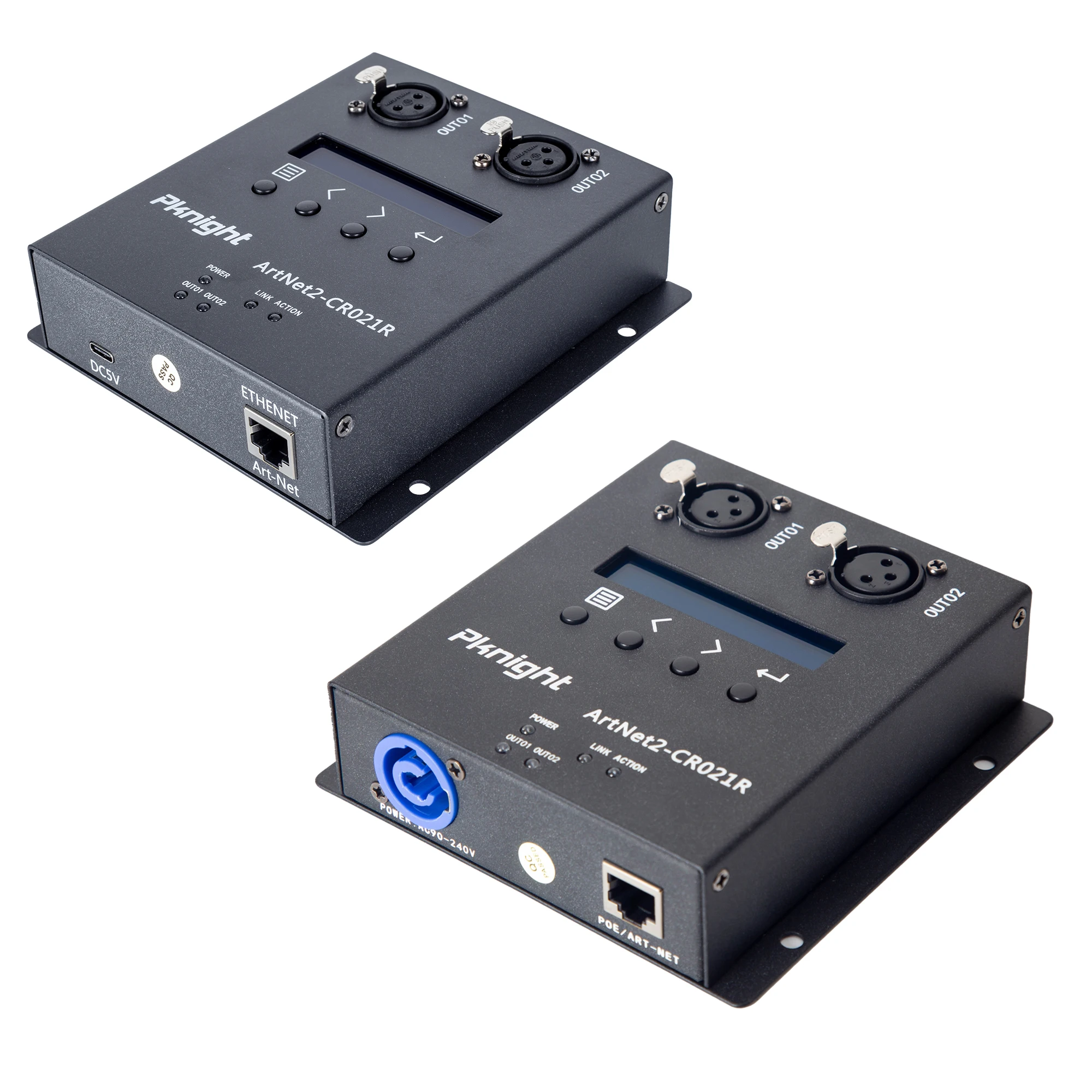 pknight controlador de iluminacao ethernet bi direcao artnet dmx 512 universo truss montavel poe interface 01