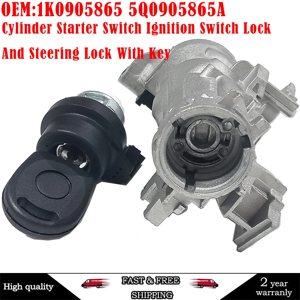 

Cylinder Starter Switch Ignition Switch Lock And Steering Lock With Key 1K0905865 5Q0905865A 1K0905841 1K0905851B for GOLF 2004-