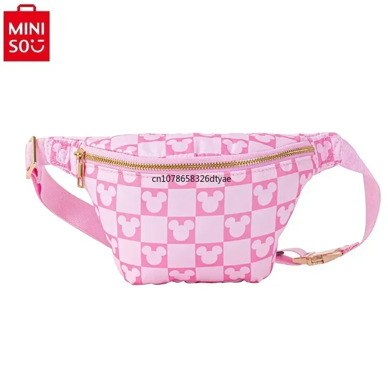 MINISO Disney-Bolso de pecho de gran capacidad con dibujos animados para mujer, bandolera multifuncional impermeable para exteriores