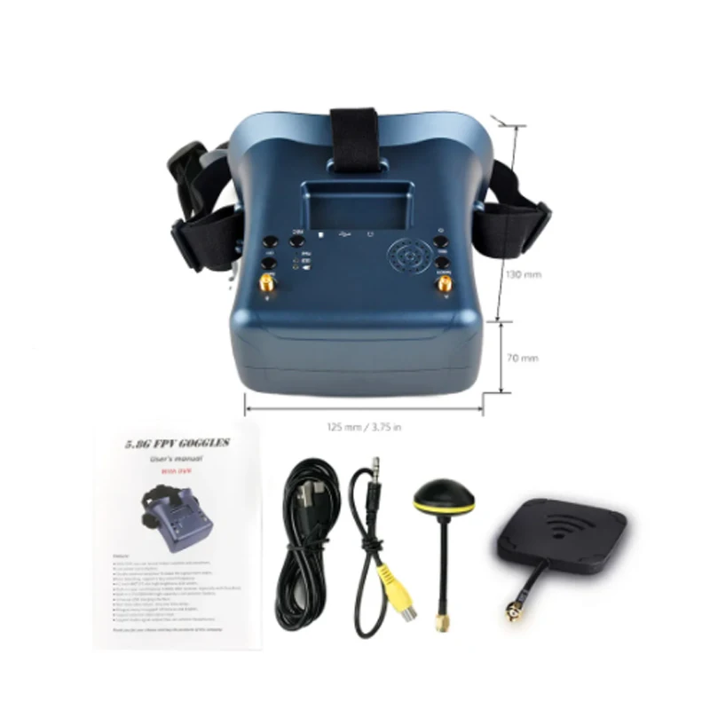 008D PRO FPV Goggle 5,8 GHz 40-Kanal-Empfänger mit DVR 3,7 V/2000 mAh Akku 4,3 Zoll HD LCD 16:9 für Racing Drone Micro BWhoop Drone