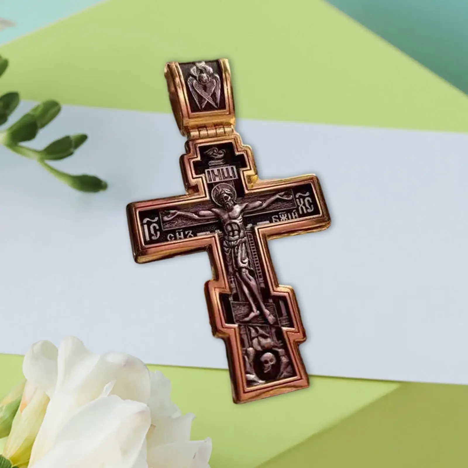 Cross Pendant Necklace Clothing Accessories Alloy Engraved Pendant Necklace for Daily Wear Wedding Graduation Anniversary Party