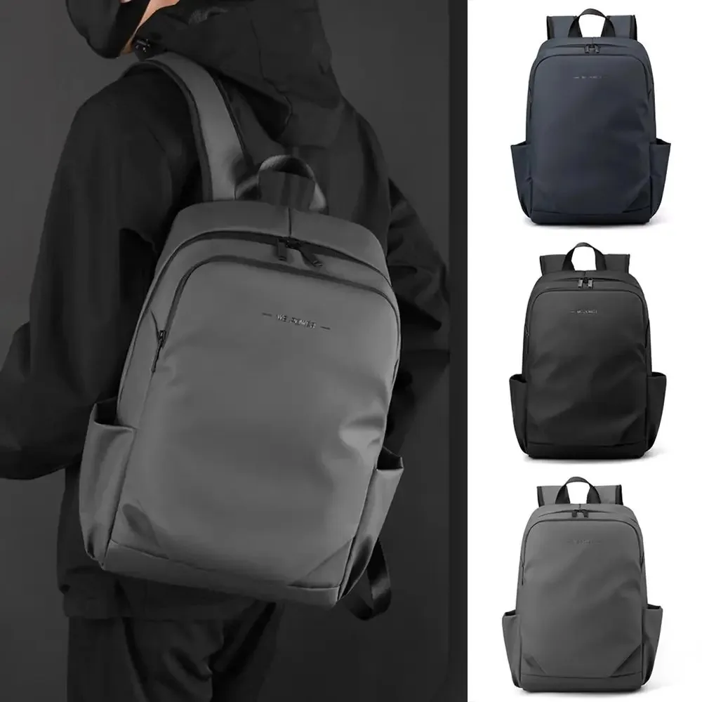 2026 New Men's Business Laptop Backpack Portable Large Capacity Nylon Frosted Solid Color Casual Backpack For Work Office Commut