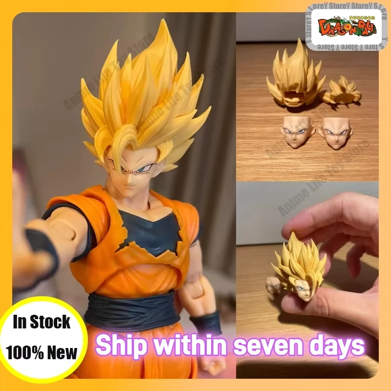 متوفر في المخزون جيس لعبة دراغون بول SHF سوبر سايا SSJ2 سون جوكو مجموعة إكسسوارات الرأس شخصيات أنيمي ألعاب مخصصة هدايا