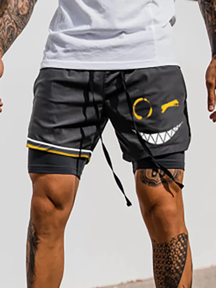 Summer Men's Shorts Casual Style Polyester Material 2025 New Fashion Straight Tube Printed Shorts